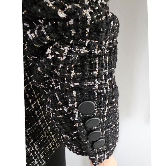 Generation Love Black Lexi Vegan Leather Combo Tweed Blazer - Picture 6 of 12